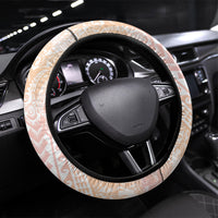 Japanese and Hawaiian Culture Fusion Steering Wheel Cover Irezumi with Turtles and Lei Kakau Pattern Sunset Vibe LT03 Universal Fit Multicolor - Polynesian Pride