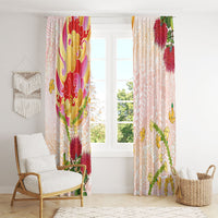 Japanese and Hawaiian Culture Fusion Window Curtain Irezumi with Turtles and Lei Kakau Pattern Sunset Vibe LT03 - Polynesian Pride