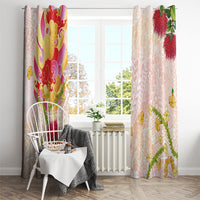 Japanese and Hawaiian Culture Fusion Window Curtain Irezumi with Turtles and Lei Kakau Pattern Sunset Vibe LT03 - Polynesian Pride