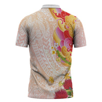 Japanese and Hawaiian Culture Fusion Zipper Polo Shirt Irezumi with Turtles and Lei Kakau Pattern Sunset Vibe LT03 - Polynesian Pride