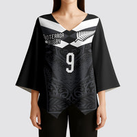 Aotearoa Rugby Custom Kimono Sleeve Blouse Maori Tribal Motifs Stripes-Sporty Style LT03 - Polynesian Pride