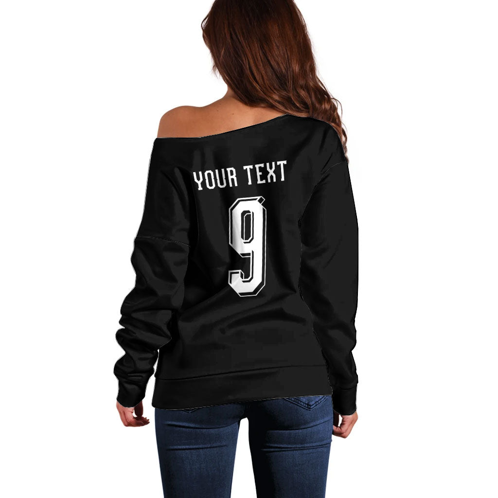 Aotearoa Rugby Custom Off Shoulder Sweater Maori Tribal Motifs Stripes-Sporty Style LT03 - Polynesian Pride