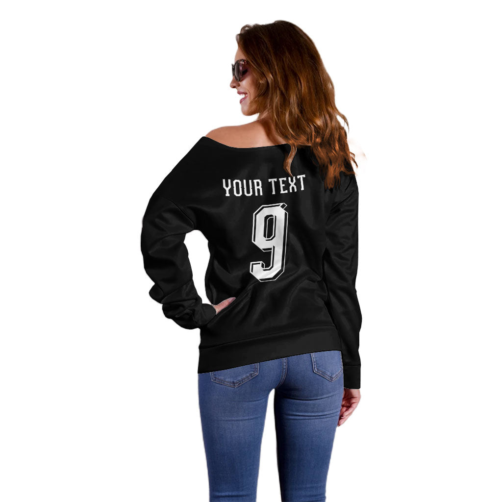 Aotearoa Rugby Custom Off Shoulder Sweater Maori Tribal Motifs Stripes-Sporty Style LT03 - Polynesian Pride