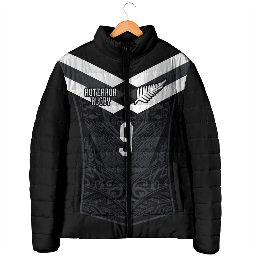 Aotearoa Rugby Custom Padded Jacket Maori Tribal Motifs Stripes-Sporty Style LT03 - Polynesian Pride