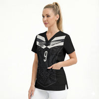 Aotearoa Rugby Custom Scrub Top Maori Tribal Motifs Stripes-Sporty Style LT03 - Polynesian Pride
