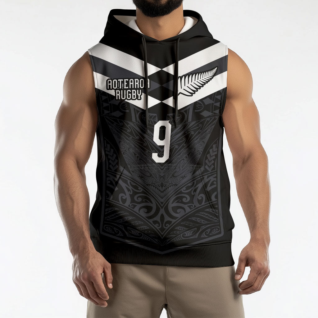 Aotearoa Rugby Custom Sleeveless Hoodie Maori Tribal Motifs Stripes-Sporty Style LT03 - Polynesian Pride