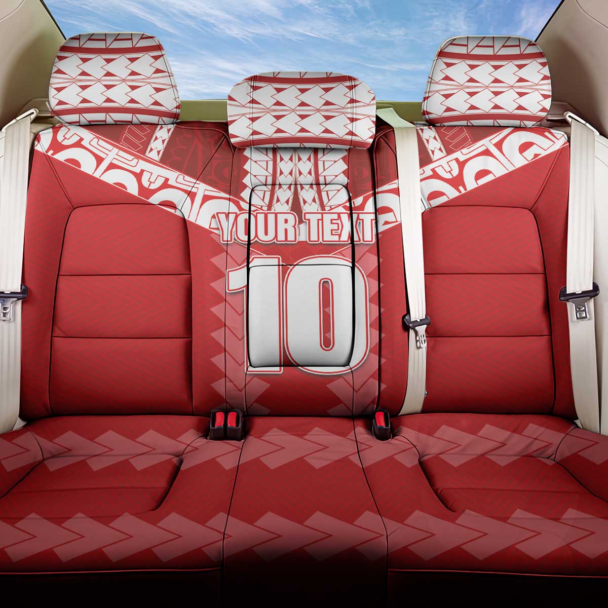 Custom Tahiti Football Polynesian Pattern Back Car Seat Cover