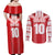 Custom Tahiti Football Polynesian Pattern Couples Matching Off Shoulder Maxi Dress and Long Sleeve Button Shirt