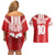 Custom Tahiti Football Polynesian Pattern Couples Matching Off Shoulder Short Dress and Hawaiian Shirt