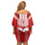 Custom Tahiti Football Polynesian Pattern Family Matching Off Shoulder Short Dress and Hawaiian Shirt