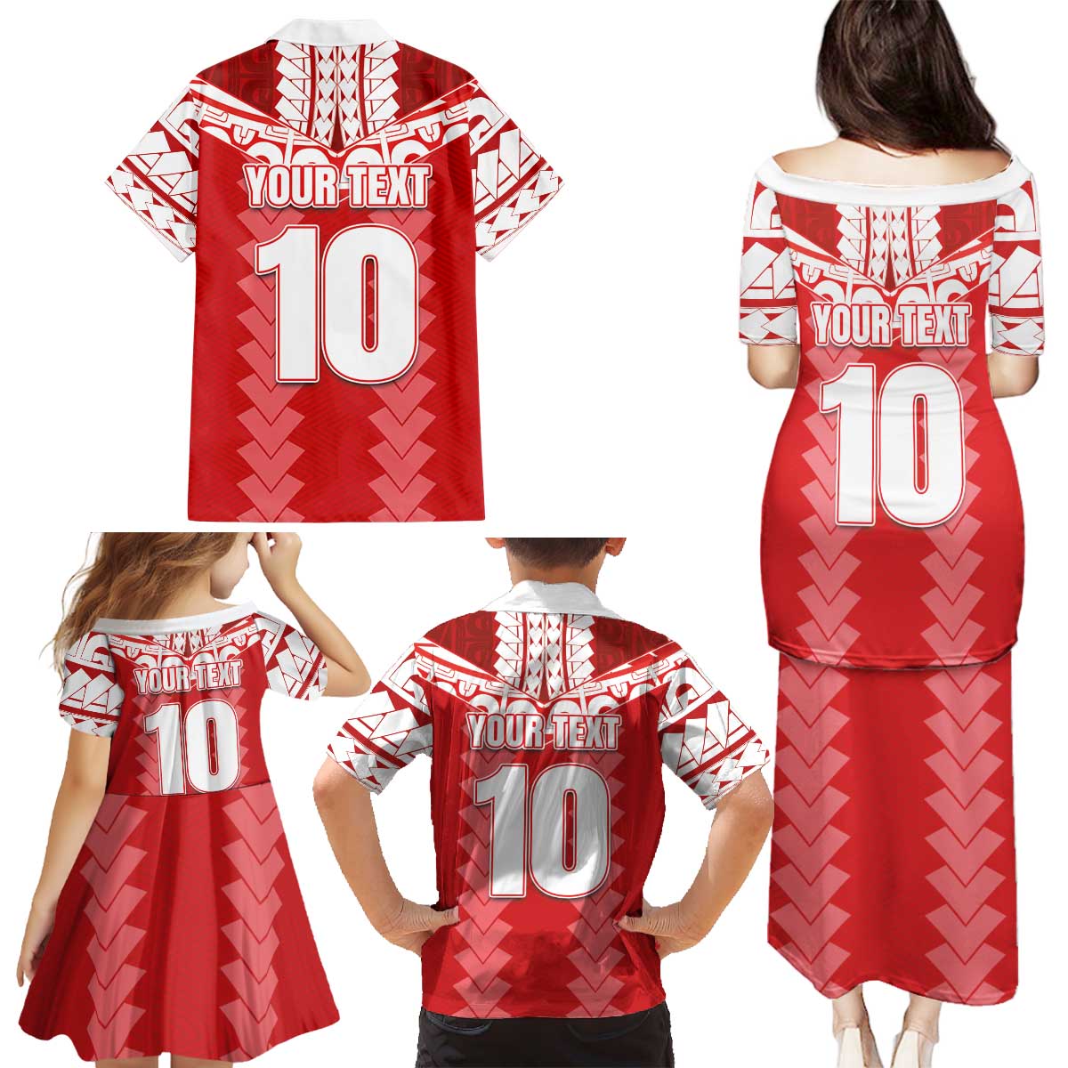 Custom Tahiti Football Polynesian Pattern Family Matching Puletasi and Hawaiian Shirt LT03 - Polynesian Pride