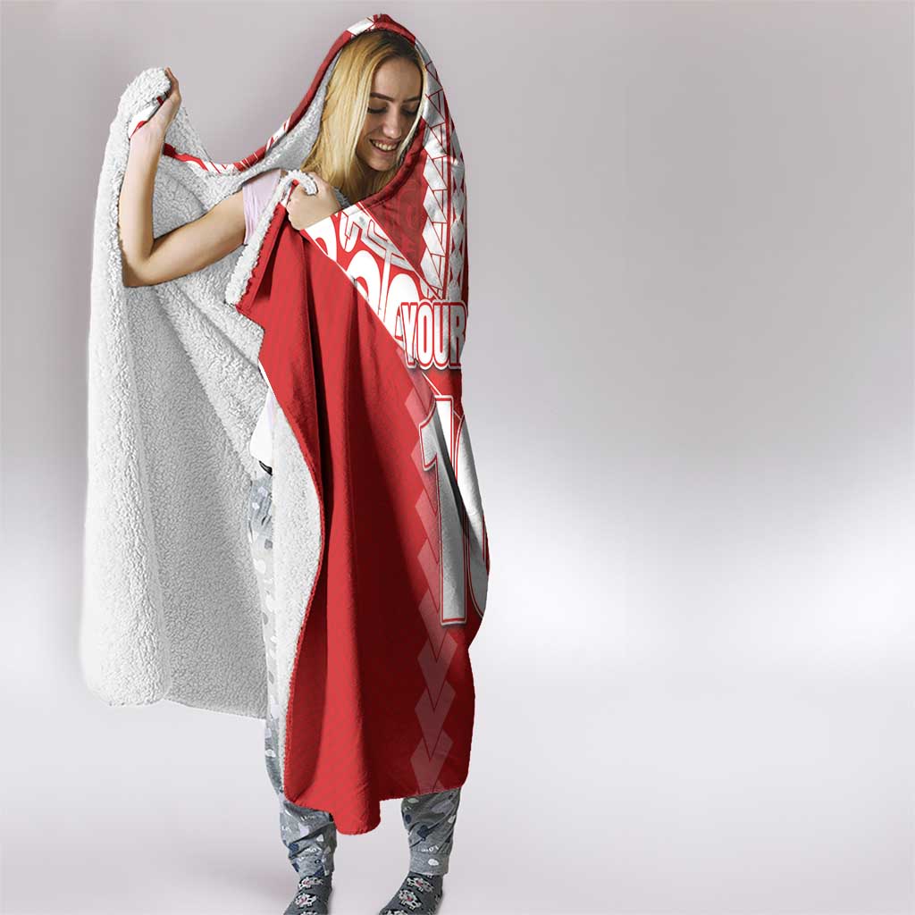 Custom Tahiti Football Polynesian Pattern Hooded Blanket
