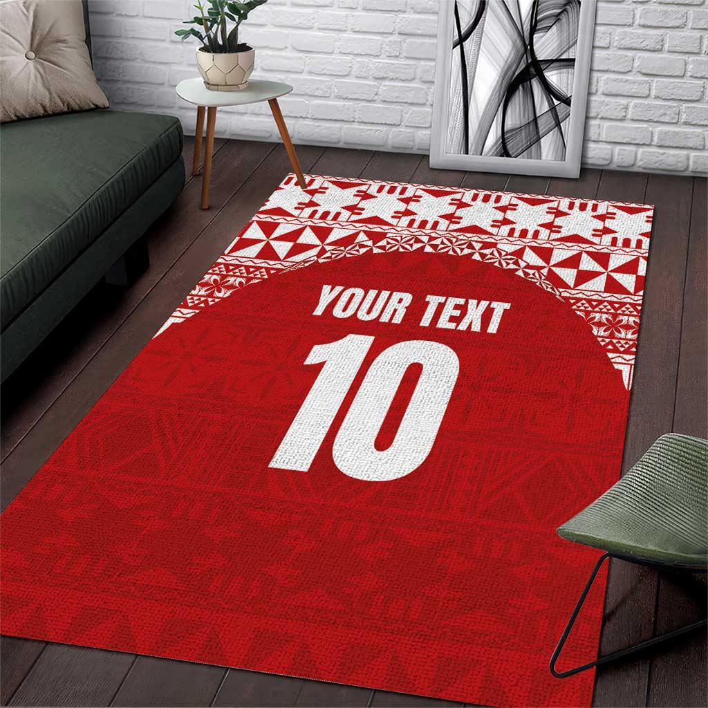 Custom Tonga Football Ngatu Tribal Tattoo Area Rug