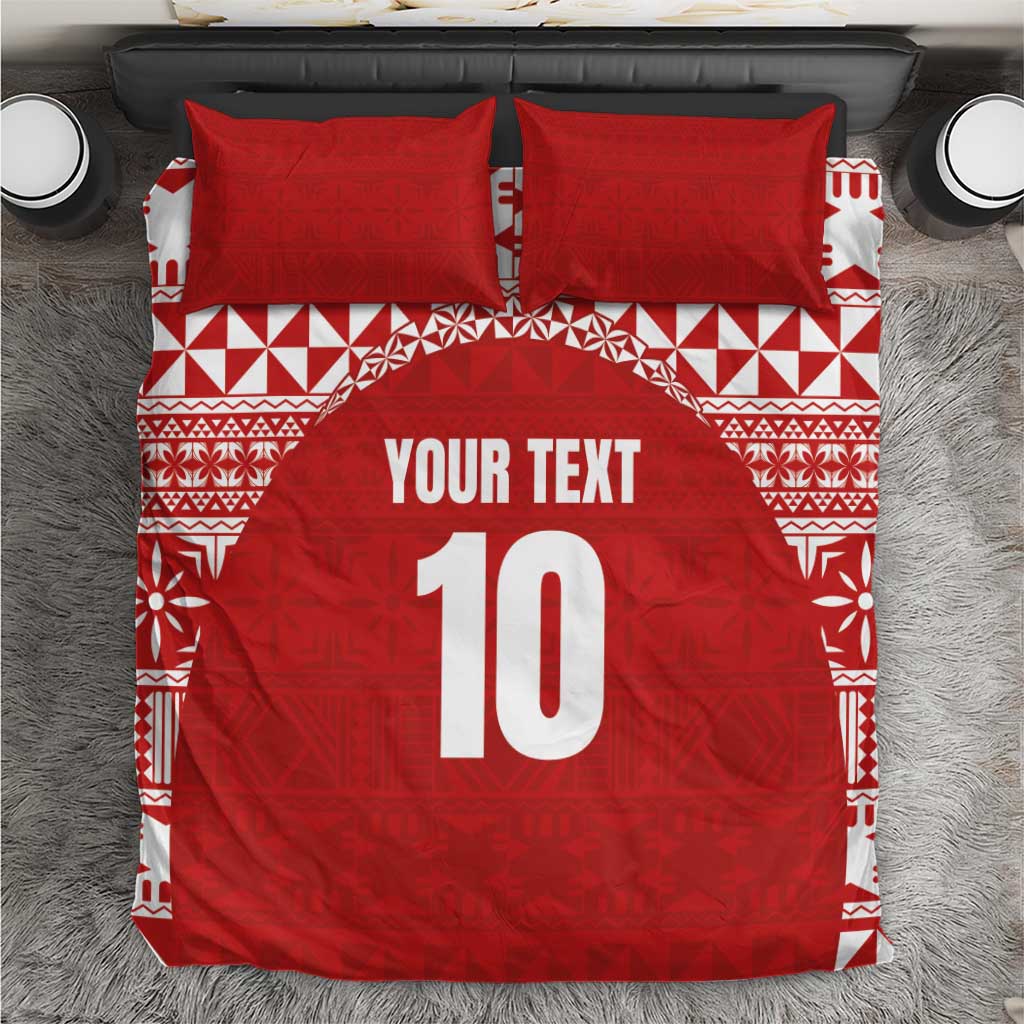 Custom Tonga Football Ngatu Tribal Tattoo Bedding Set