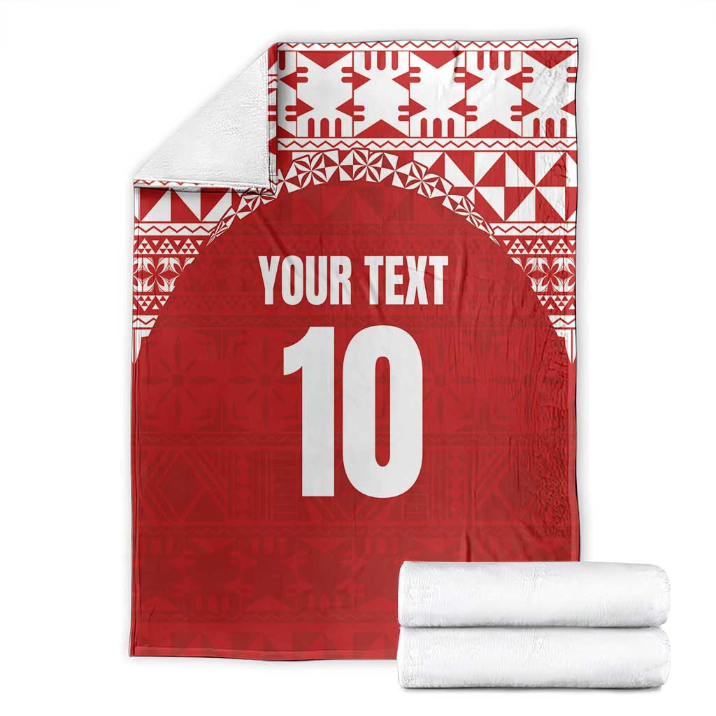 Custom Tonga Football Ngatu Tribal Tattoo Blanket