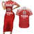 Custom Tonga Football Ngatu Tribal Tattoo Couples Matching Short Sleeve Bodycon Dress and Hawaiian Shirt