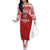 Custom Tonga Football Ngatu Tribal Tattoo Family Matching Off The Shoulder Long Sleeve Dress and Hawaiian Shirt