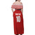 Custom Tonga Football Ngatu Tribal Tattoo Family Matching Off Shoulder Maxi Dress and Hawaiian Shirt