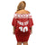 Custom Tonga Football Ngatu Tribal Tattoo Family Matching Off Shoulder Short Dress and Hawaiian Shirt