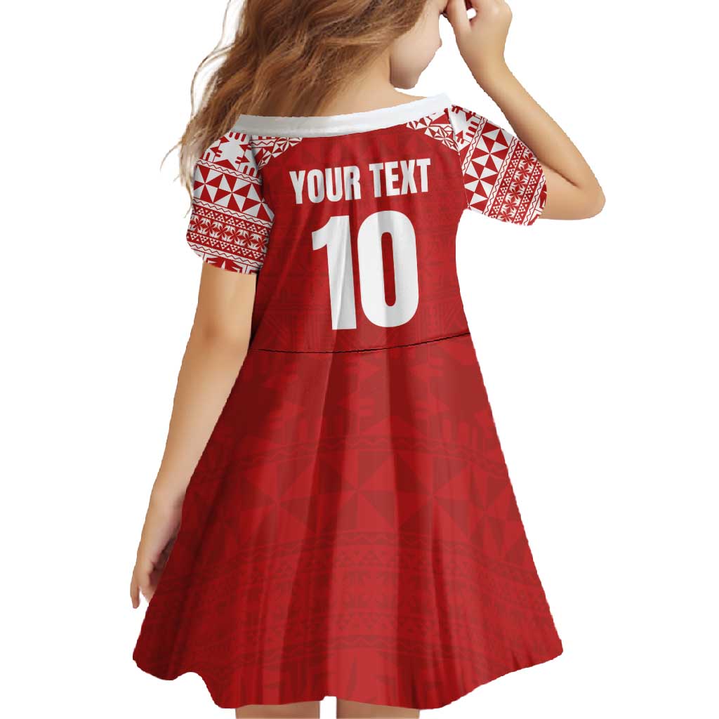 Custom Tonga Football Ngatu Tribal Tattoo Family Matching Short Sleeve Bodycon Dress and Hawaiian Shirt LT03 - Polynesian Pride