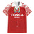 Custom Tonga Football Ngatu Tribal Tattoo Family Matching Short Sleeve Bodycon Dress and Hawaiian Shirt