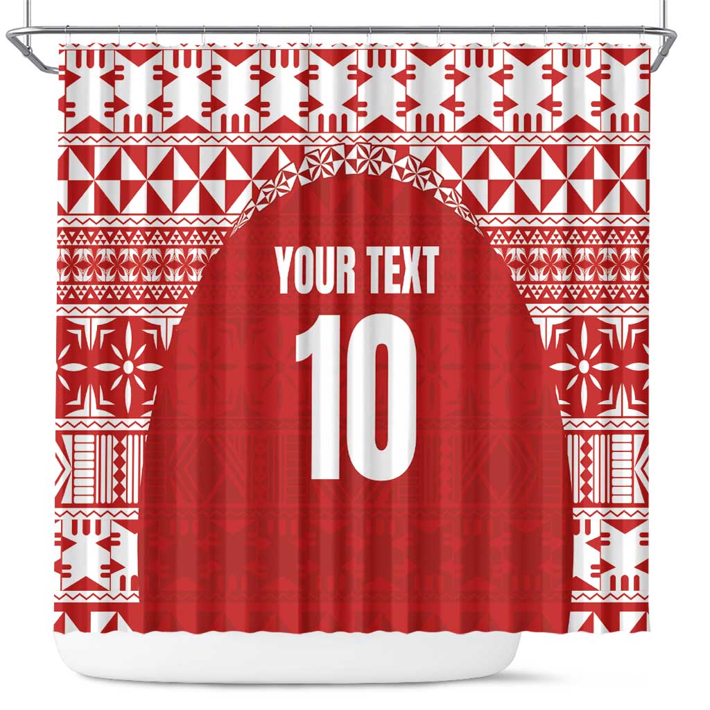 Custom Tonga Football Ngatu Tribal Tattoo Shower Curtain