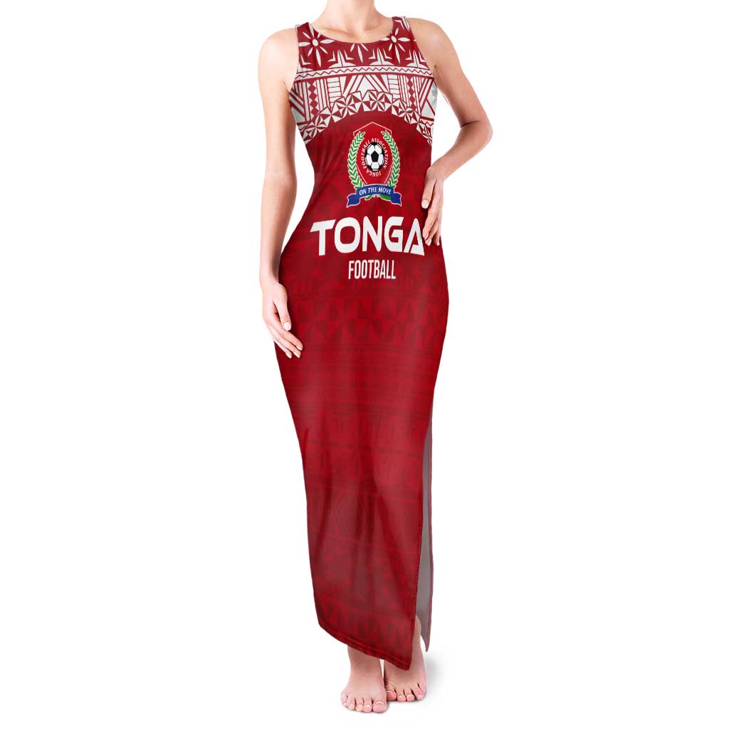 Custom Tonga Football Ngatu Tribal Tattoo Tank Maxi Dress