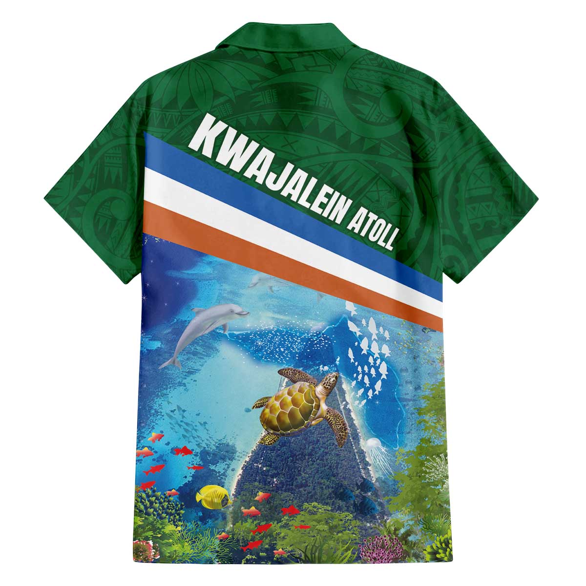 Marshall Islands Kwajalein Atoll Family Matching Off Shoulder Short Dress and Hawaiian Shirt Polynesian Pattern and Undersea Animals