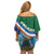 Marshall Islands Kwajalein Atoll Family Matching Off Shoulder Short Dress and Hawaiian Shirt Polynesian Pattern and Undersea Animals