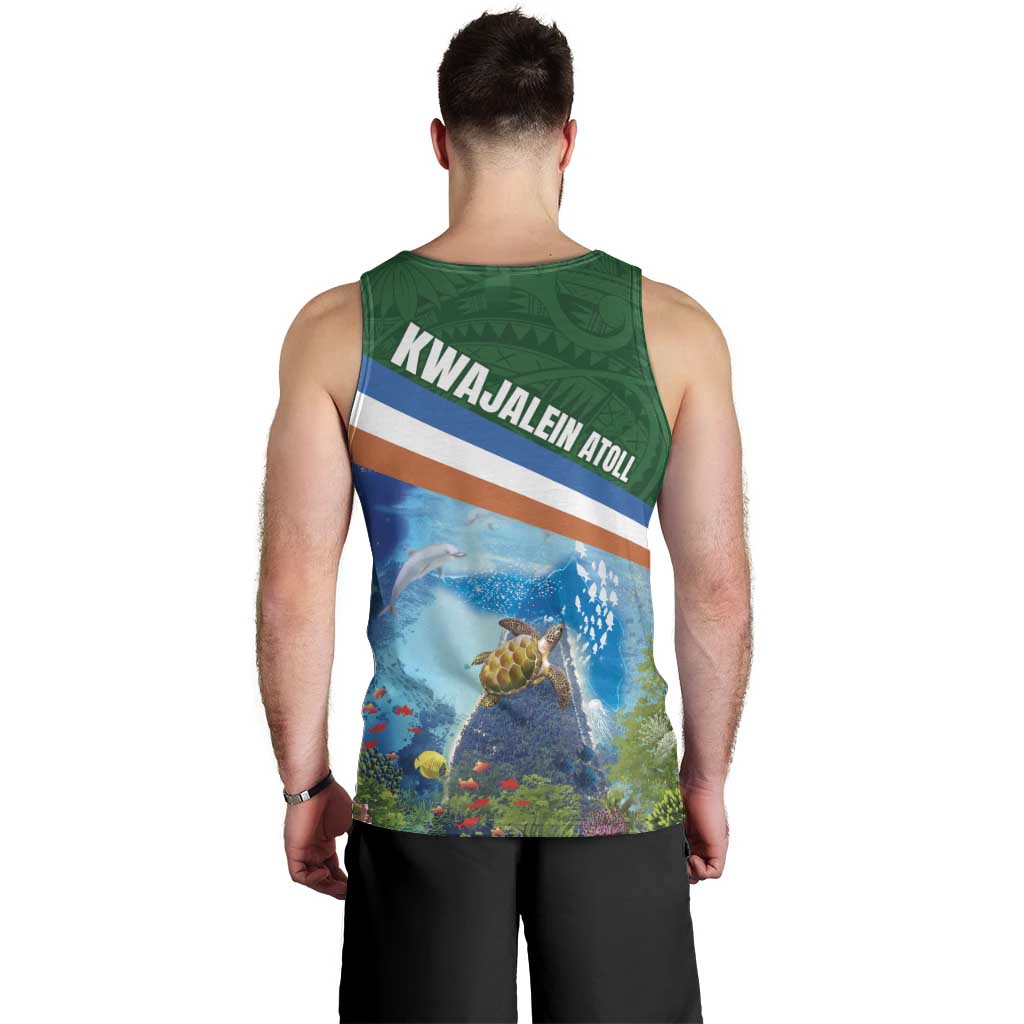 Marshall Islands Kwajalein Atoll Men Tank Top Polynesian Pattern and Undersea Animals