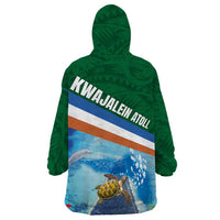 Marshall Islands Kwajalein Atoll Wearable Blanket Hoodie Polynesian Pattern and Undersea Animals
