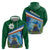 Marshall Islands Kwajalein Atoll Zip Hoodie Polynesian Pattern and Undersea Animals