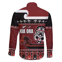 New Zealand Culture Family Matching Long Sleeve Bodycon Dress and Hawaiian Shirt Kia Ora Aotearoa Moko Tattoo Mask with Waka and Maori Art Pattern LT03 - Polynesian Pride