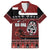 New Zealand Culture Family Matching Puletasi and Hawaiian Shirt Kia Ora Aotearoa Moko Tattoo Mask with Waka and Maori Art Pattern