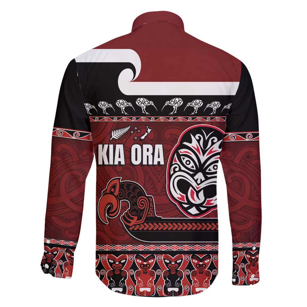 New Zealand Culture Family Matching Tank Maxi Dress and Hawaiian Shirt Kia Ora Aotearoa Moko Tattoo Mask with Waka and Maori Art Pattern
