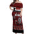 New Zealand Culture Off Shoulder Maxi Dress Kia Ora Aotearoa Moko Tattoo Mask with Waka and Maori Art Pattern