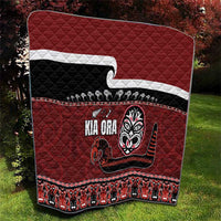 New Zealand Culture Quilt Kia Ora Aotearoa Moko Tattoo Mask with Waka and Maori Art Pattern LT03 - Polynesian Pride