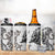 New Zealand Gecko Maori Art Tattoo 4 in 1 Can Cooler Tumbler White Color