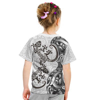 New Zealand Gecko Maori Art Tattoo Kid T Shirt White Color