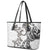 New Zealand Gecko Maori Art Tattoo Leather Tote Bag White Color