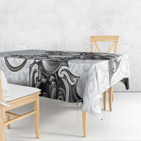 New Zealand Gecko Maori Art Tattoo Tablecloth White Color