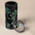 New Zealand Gecko Maori Art Tattoo 4 in 1 Can Cooler Tumbler Paua Shell Mode with Silver Fern Pattern