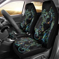New Zealand Gecko Maori Art Tattoo Car Seat Cover Silver Fern and Paua Shell Mode