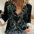 New Zealand Gecko Maori Art Tattoo Women Casual Shirt Silver Fern and Paua Shell Mode