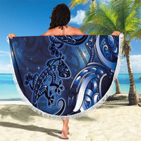New Zealand Gecko Maori Art Tattoo Beach Blanket Matariki Mode