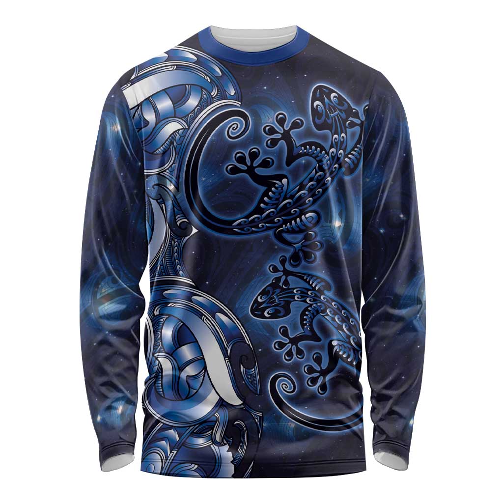 New Zealand Gecko Maori Art Tattoo Long Sleeve Shirt Matariki Mode