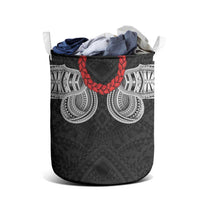 Samoan Traditional Art Tattoos Laundry Basket Tatau Tribal Motifs with Ula Fala Black - Polynesian Pride