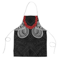 Samoan Traditional Art Tattoos Apron Tatau Tribal Motifs with Ula Fala Black - Polynesian Pride