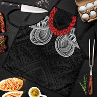 Samoan Traditional Art Tattoos Apron Tatau Tribal Motifs with Ula Fala Black - Polynesian Pride