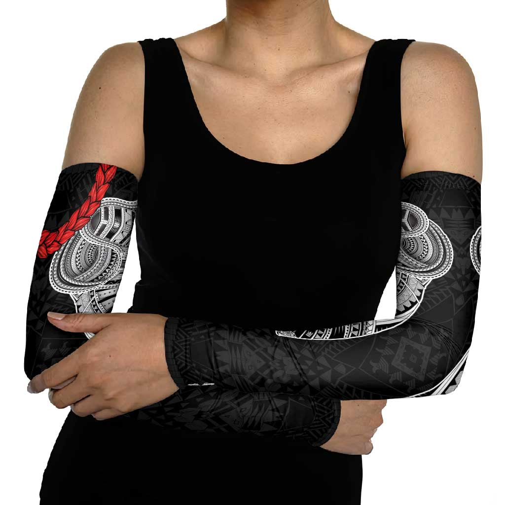 Samoan Traditional Art Tattoos Arm Sleeves Tatau Tribal Motifs with Ula Fala Black - Polynesian Pride